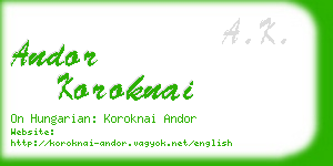 andor koroknai business card